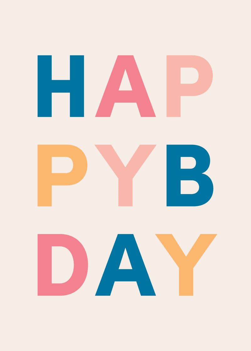 Happy Birthday Letters Greeting Card K3
