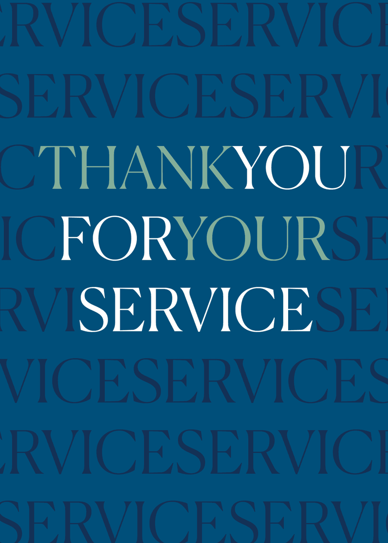 Thank You For Your Service Greeting Card Y9