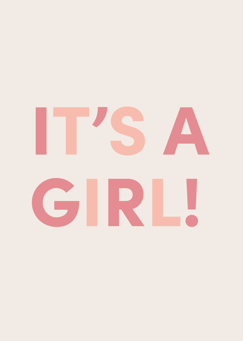 It's A Girl Greeting Card O8