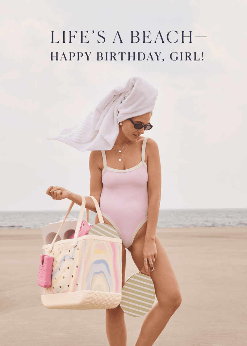 Happy Birthday Beach Greeting Card Q5
