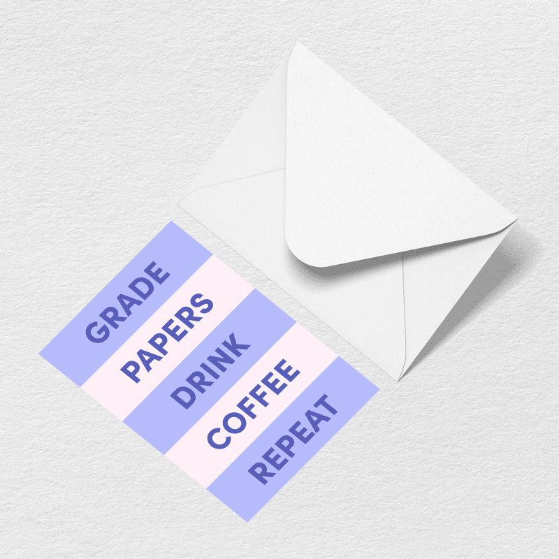 Grade Papers Greeting Card E5