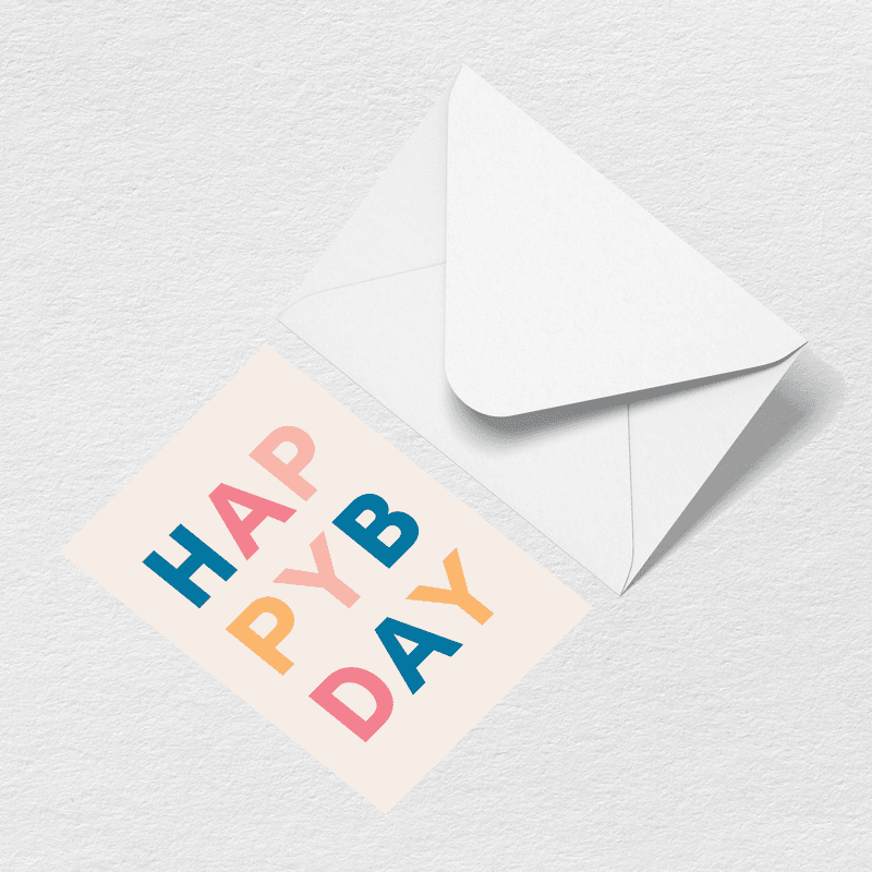 Happy Birthday Letters Greeting Card K3