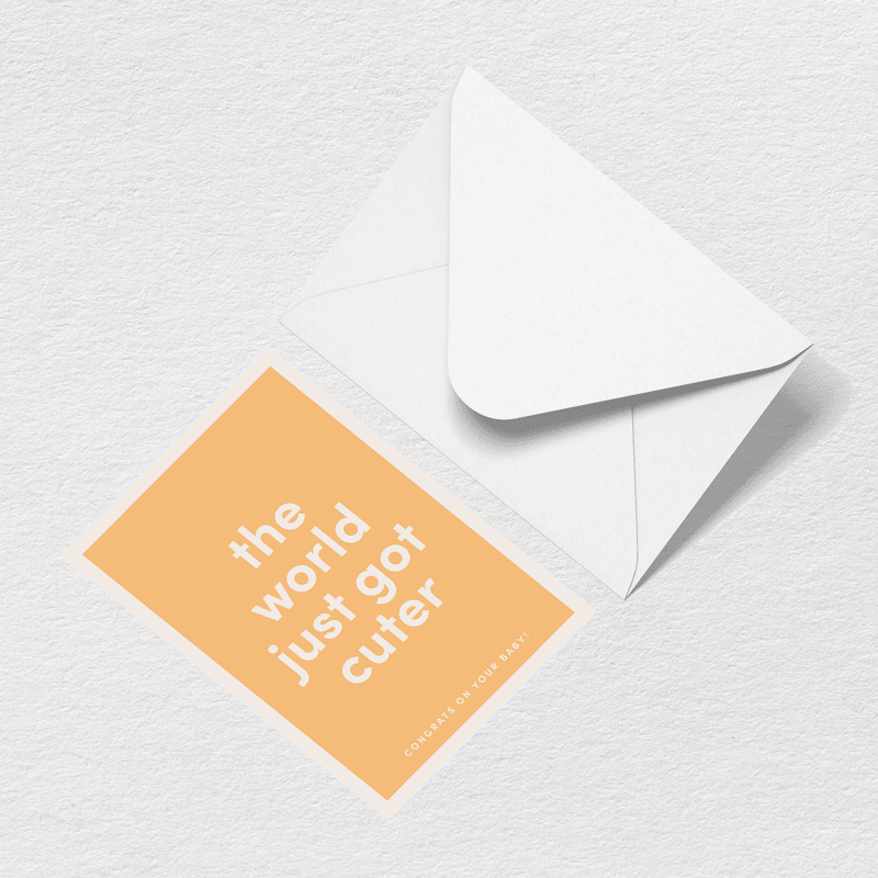 World Just Got Cuter Greeting Card A3