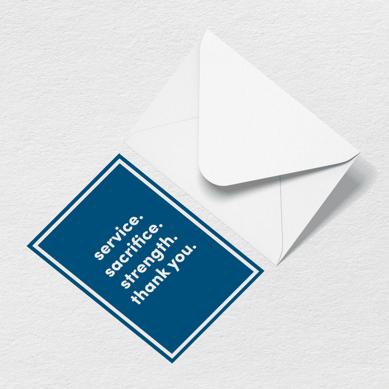Thank You For Your Sacrifice Greeting Card V7