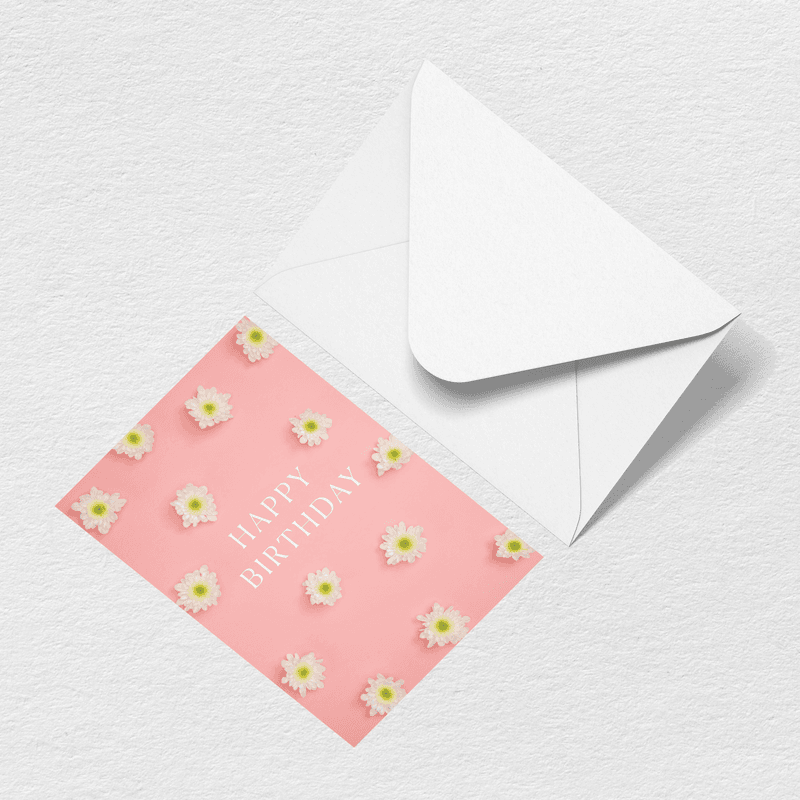 Happy Birthday Flowers Greeting Card H3